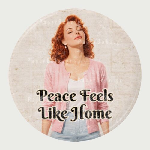 Ρετρό Μαγνητάκι Ψυγείου Peace Feels Like Home